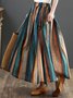 Jupes Femmes Rayé Décontracté Printemps / Automne Coton Naturel Aucune élasticité Maxi Trapèze Régulier