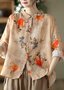 Blouses Femmes Décontracté Abstrait Printemps / Automne Polyester Aucune élasticité Vacances Manches trois quarts Régulier Droit