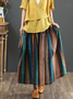Jupes Femmes Rayé Décontracté Printemps / Automne Coton Naturel Aucune élasticité Maxi Trapèze Régulier