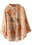 Blouses Femmes Décontracté Abstrait Printemps / Automne Polyester Aucune élasticité Vacances Manches trois quarts Régulier Droit