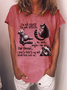 T-shirts Décontracté Été Lettres de texte Polyester Aucune élasticité Quotidien Manches Courtes Col Rond Régulier pour Femmes