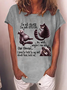 T-shirts Décontracté Été Lettres de texte Polyester Aucune élasticité Quotidien Manches Courtes Col Rond Régulier pour Femmes