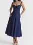 Femmes Plain Jaune-Clair à Bretelles Confortable Robe Maxi Décontracté