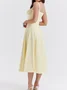 Femmes Plain Jaune-Clair à Bretelles Confortable Robe Maxi Décontracté