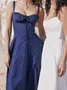 Femmes Plain Jaune-Clair à Bretelles Confortable Robe Maxi Décontracté