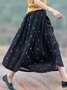 Jupes Pois Polka Décontracté Printemps / Automne Naturel Aucune élasticité Quotidien Maxi Trapèze Régulier pour Femmes
