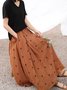 Jupes Pois Polka Décontracté Printemps / Automne Naturel Aucune élasticité Quotidien Maxi Trapèze Régulier pour Femmes