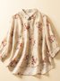 Blouses Femmes Décontracté Abstrait Printemps / Automne Polyester Aucune élasticité Vacances Manches trois quarts Régulier Droit
