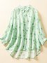 Blouses Femmes Décontracté Abstrait Printemps / Automne Polyester Aucune élasticité Vacances Manches trois quarts Régulier Droit
