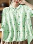Blouses Femmes Décontracté Abstrait Printemps / Automne Polyester Aucune élasticité Vacances Manches trois quarts Régulier Droit