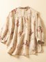 Blouses Femmes Décontracté Abstrait Printemps / Automne Polyester Aucune élasticité Vacances Manches trois quarts Régulier Droit
