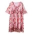 Femmes Floral Rose Col V Confortable Dentelle Court Robe Décontracté