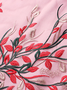 Femmes Floral Rose Col V Confortable Dentelle Court Robe Décontracté