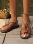 Sandales Décontracté Plain Été à Talon Plat Toit ouvert PU PU Caoutchouc Sandales à lanières pour Femmes