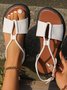 Sandales Décontracté Plain Été à Talon Plat Toit ouvert PU PU Caoutchouc Sandales à lanières pour Femmes
