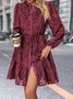 Femmes Plain Noir Col Rond Confortable Mini Robe Décontracté