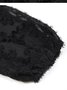 Femmes Plain Noir Col Rond Confortable Mini Robe Décontracté