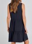 Femmes Plain Kaki Col V Confortable Robe Mi-Longue Décontracté