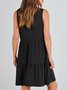 Femmes Plain Kaki Col V Confortable Robe Mi-Longue Décontracté