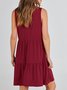 Femmes Plain Kaki Col V Confortable Robe Mi-Longue Décontracté