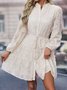 Femmes Plain Noir Col Rond Confortable Mini Robe Décontracté