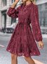Femmes Plain Noir Col Rond Confortable Mini Robe Décontracté