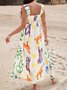 Femmes Géométrique Blanc à Bretelles Confortable Brouiller Robe Maxi Vacances