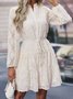 Femmes Plain Noir Col Rond Confortable Mini Robe Décontracté