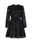 Femmes Plain Noir Col Rond Confortable Mini Robe Décontracté