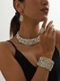 Ensembles de Bijoux Femmes Bloc de Couleur Toutes Les Saisons Élégant Mariage Avec Faux Diamant Cristal Ensembles