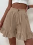 Shorts Décontracté Plain Été Coton Aucune élasticité Quotidien Coupe Régulière Droit Régulier pour Femmes