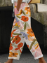 Pantalons Décontracté Floral Printemps / Automne Quotidien Ample Taille Moyenne Pantalons Harem Long Droit pour Femmes