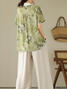 Blouses Décontracté Floral Été Col Montant Quotidien Ample Manches Courtes Régulier Régulier pour Femmes