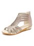 Sandales Antidérapantes Décontracté Plain Été Zip Quotidien Talon de Bloc Cuir synthétique PU Caoutchouc pour Femmes