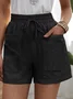 Pantalons Femmes Décontracté Plain Été Naturel Aucune élasticité Quotidien Shorts Droit Régulier