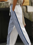 Pantalons Décontracté Bloc de Couleur Printemps / Automne Aucune élasticité Quotidien Ample Pantalon droit Long Régulier pour Femmes