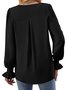 Chemises Décontracté Plain Printemps / Automne Polyester Léger Aucune élasticité Ample Manche Évasée Droit pour Femmes