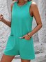 Combinaisons Femmes Décontracté Plain Été Viscose Naturel Aucune élasticité Coupe Régulière Droit Poche Couture