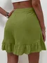 Shorts Décontracté Plain Été Coton Aucune élasticité Quotidien Coupe Régulière Droit Régulier pour Femmes