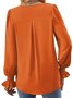 Chemises Décontracté Plain Printemps / Automne Polyester Léger Aucune élasticité Ample Manche Évasée Droit pour Femmes