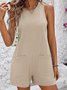 Combinaisons Femmes Décontracté Plain Été Viscose Naturel Aucune élasticité Coupe Régulière Droit Poche Couture