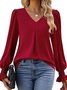 Chemises Décontracté Plain Printemps / Automne Polyester Léger Aucune élasticité Ample Manche Évasée Droit pour Femmes