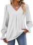 Chemises Décontracté Plain Printemps / Automne Polyester Léger Aucune élasticité Ample Manche Évasée Droit pour Femmes