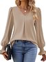 Chemises Décontracté Plain Printemps / Automne Polyester Léger Aucune élasticité Ample Manche Évasée Droit pour Femmes