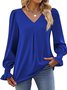 Chemises Décontracté Plain Printemps / Automne Polyester Léger Aucune élasticité Ample Manche Évasée Droit pour Femmes