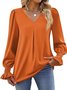 Chemises Décontracté Plain Printemps / Automne Polyester Léger Aucune élasticité Ample Manche Évasée Droit pour Femmes
