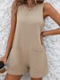 Combinaisons Femmes Décontracté Plain Été Viscose Naturel Aucune élasticité Coupe Régulière Droit Poche Couture