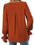 Chemises Décontracté Plain Printemps / Automne Polyester Léger Aucune élasticité Ample Manche Évasée Droit pour Femmes