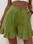Shorts Décontracté Plain Été Coton Aucune élasticité Quotidien Coupe Régulière Droit Régulier pour Femmes