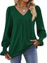Chemises Décontracté Plain Printemps / Automne Polyester Léger Aucune élasticité Ample Manche Évasée Droit pour Femmes